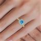 5 - Emily Classic 6.50 mm Princess Cut Blue Topaz and Round Diamond Micro Pave Tapered Shank Halo Engagement Ring 