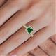 5 - Emily Classic 6.50 mm Princess Cut Chatham Created Emerald and Round Diamond Micro Pave Tapered Shank Halo Engagement Ring 