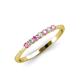 3 - Reina 2.00 mm Pink Sapphire and Lab Grown Diamond 7 Stone Wedding Band 