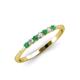 3 - Reina 2.00 mm Emerald and Lab Grown Diamond 7 Stone Wedding Band 