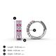 4 - Candice 2.10 mm Pink Sapphire and Diamond Double Row Hoop Earrings 