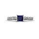 1 - Lyla Classic Princess Cut Blue Sapphire and Diamond Braided Shank Three Stone Engagement Ring 