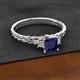 2 - Lyla Classic Princess Cut Blue Sapphire and Diamond Braided Shank Three Stone Engagement Ring 