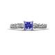 1 - Lyla Classic Princess Cut Tanzanite and Diamond Braided Shank Three Stone Engagement Ring 