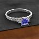 2 - Lyla Classic Princess Cut Tanzanite and Diamond Braided Shank Three Stone Engagement Ring 