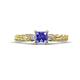 1 - Lyla Classic Princess Cut Tanzanite and Diamond Braided Shank Three Stone Engagement Ring 