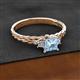 2 - Lyla Classic Princess Cut Aquamarine and Diamond Braided Shank Three Stone Engagement Ring 