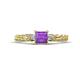 1 - Lyla Classic Princess Cut Amethyst and Diamond Braided Shank Three Stone Engagement Ring 