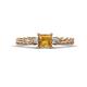 1 - Lyla Classic Princess Cut Citrine and Diamond Braided Shank Three Stone Engagement Ring 