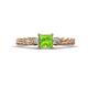 1 - Lyla Classic Princess Cut Peridot and Diamond Braided Shank Three Stone Engagement Ring 