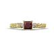 1 - Lyla Classic Princess Cut Red Garnet and Diamond Braided Shank Three Stone Engagement Ring 