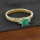 2 - Lyla Classic Princess Cut Emerald and Diamond Braided Shank Three Stone Engagement Ring 