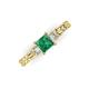 3 - Lyla Classic Princess Cut Emerald and Diamond Braided Shank Three Stone Engagement Ring 