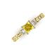 3 - Lyla Classic Princess Cut Lab Created Yellow Sapphire and Diamond Braided Shank Three Stone Engagement Ring 