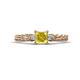 1 - Lyla Classic Princess Cut Lab Created Lab Created Yellow Sapphire and Diamond Braided Shank Three Stone Engagement Ring 