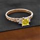 2 - Lyla Classic Princess Cut Lab Created Lab Created Yellow Sapphire and Diamond Braided Shank Three Stone Engagement Ring 