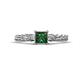 1 - Lyla Classic Diamond and Lab Created Alexandrite Braided Shank Three Stone Engagement Ring 