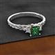 2 - Lyla Classic Diamond and Lab Created Alexandrite Braided Shank Three Stone Engagement Ring 