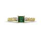 1 - Lyla Classic Diamond and Lab Created Alexandrite Braided Shank Three Stone Engagement Ring 