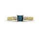 1 - Lyla Classic Princess Cut Blue and White Diamond Braided Shank Three Stone Engagement Ring 