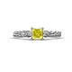 1 - Lyla Classic Princess Cut Yellow and White Diamond Braided Shank Three Stone Engagement Ring 