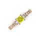 3 - Lyla Classic Princess Cut Yellow and White Diamond Braided Shank Three Stone Engagement Ring 