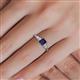 5 - Lyla Classic Princess Cut Blue Sapphire and Diamond Braided Shank Three Stone Engagement Ring 
