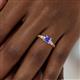 6 - Lyla Classic Princess Cut Tanzanite and Diamond Braided Shank Three Stone Engagement Ring 