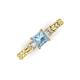 3 - Lyla Classic Princess Cut Aquamarine and Diamond Braided Shank Three Stone Engagement Ring 