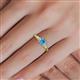 5 - Lyla Classic Princess Cut Blue Topaz and Diamond Braided Shank Three Stone Engagement Ring 