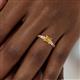 6 - Lyla Classic Princess Cut Citrine and Diamond Braided Shank Three Stone Engagement Ring 