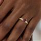 6 - Lyla Classic Princess Cut Red Garnet and Diamond Braided Shank Three Stone Engagement Ring 