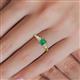 5 - Lyla Classic Princess Cut Emerald and Diamond Braided Shank Three Stone Engagement Ring 