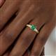 6 - Lyla Classic Princess Cut Emerald and Diamond Braided Shank Three Stone Engagement Ring 