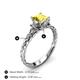 4 - Lyla Classic Princess Cut Lab Created Yellow Sapphire and Diamond Braided Shank Three Stone Engagement Ring 