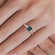 5 - Lyla Classic Princess Cut London Blue Topaz and Diamond Braided Shank Three Stone Engagement Ring 