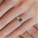 5 - Lyla Classic Princess Cut Blue and White Diamond Braided Shank Three Stone Engagement Ring 