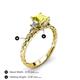 4 - Lyla Classic Princess Cut Yellow and White Diamond Braided Shank Three Stone Engagement Ring 
