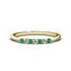 1 - Reina 2.30 mm Emerald and Diamond 7 Stone Wedding Band 