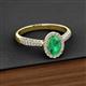 2 - Emily Classic Oval Cut Emerald and Round Diamond Micro Pave Tapered Shank Halo Engagement Ring 