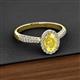 2 - Emily Classic Oval Cut Yellow Sapphire and Round Diamond Micro Pave Tapered Shank Halo Engagement Ring 