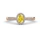 1 - Emily Classic Oval Cut Yellow Sapphire and Round Diamond Micro Pave Tapered Shank Halo Engagement Ring 