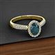 2 - Emily Classic Oval Cut London Blue Topaz and Round Diamond Micro Pave Tapered Shank Halo Engagement Ring 