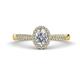1 - Emily Classic Oval Cut and Round Diamond Micro Pave Tapered Shank Halo Engagement Ring 