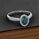 2 - Emily Classic Oval Cut London Blue Topaz and Round Diamond Micro Pave Tapered Shank Halo Engagement Ring 