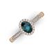 3 - Emily Classic Oval Cut London Blue Topaz and Round Diamond Micro Pave Tapered Shank Halo Engagement Ring 