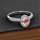 2 - Emily Classic Oval Cut Morganite and Round Diamond Micro Pave Tapered Shank Halo Engagement Ring 