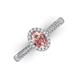 3 - Emily Classic Oval Cut Morganite and Round Diamond Micro Pave Tapered Shank Halo Engagement Ring 
