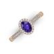 3 - Emily Classic Oval Cut Iolite and Round Diamond Micro Pave Tapered Shank Halo Engagement Ring 