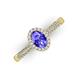 3 - Emily Classic Oval Cut Tanzanite and Round Diamond Micro Pave Tapered Shank Halo Engagement Ring 